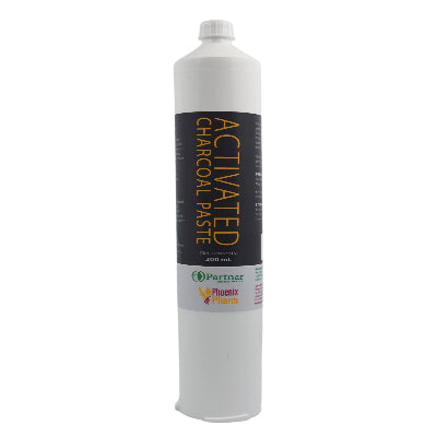Bottle of Activated Charcoal Paste with Parman branding on a white background